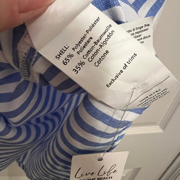 Cupshe Blue and White Button Down Ruffled Mini Sundress NWT - Picture 10 of 11